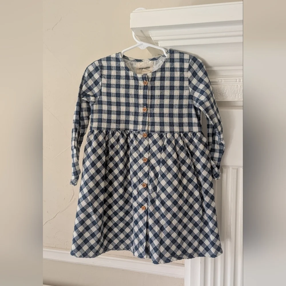 Vignette | Kit Dress Navy Plaid